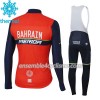 Tenue Maillot M/L + Collant à Bretelles 2017 Bahrain Merida Hiver Thermal Fleece N001